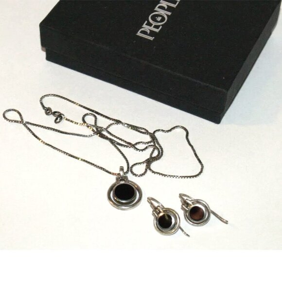 SU Sterling Silver 925 Necklace with Pendant & Earrings Set - 23 in - Picture 7 of 10